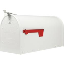 Gibraltar Mailboxes Post Mount White Metal Large Mailbox