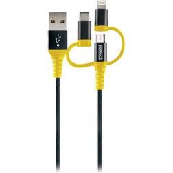 Schwaiger USB-kabel Type B, Lightning, USB-C han - 1.2
