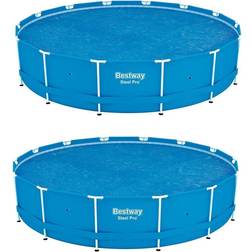 Bestway 14-ft x 14-ft Vinyl Solar Pool Cover in Blue 125628
