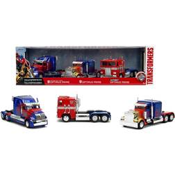 Jada Transformers Optimus Prime 1:32 3-Pack Die-Cast Cars, Toys for Kids and Adults