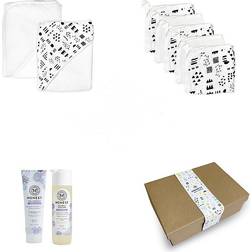 Honest The Company 9-Piece Bubbles & Cuddles Bath Gift Set In Black/white white 9