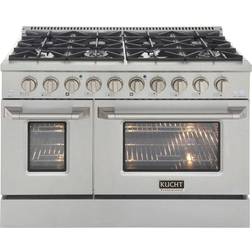 Kucht 46-in 8 Dual Fuel Range Stainless Silver, Blue