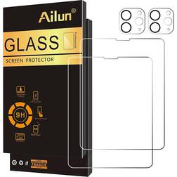 Ailun 2 Pack Screen Protector for iPad Pro 12.9 2022 6th & 2021 5th & 2020 4th Generation + 2 Pack Camera Lens Protector,Tempered Glass Anti-Scratch Case Friendly, Compatible with Face ID & Apple Pencil