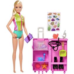 Barbie Careers Marine Biologist Doll Blonde & Mobile Lab Playset 10 pc