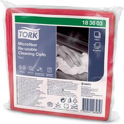 Tork Microfiber Reusable Cleaning Cloth Red 183603 Dry