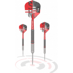 Target Darts Darts Unisex Sync 90% volfram Swiss Point Set stålspets pilar, röd, silver och svart, 22G UK