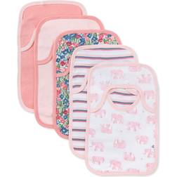 Burt's Bees Baby 5-Pack Wandering Elephants Organic Cotton Bibs In Blossom Blossom 5 Pack