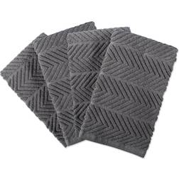 Design Imports 4pk Cotton Chevron Luxury Barmop Dishcloth Gray