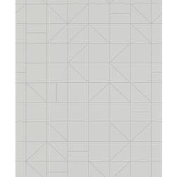 Rasch Brewster Home Fashions Wallpaper Silver Geometric Teague Wallpaper