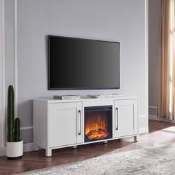 Camden&Wells Chabot Log Fireplace TV Stand for TVs up to 65" White