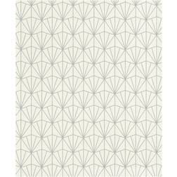 Rasch Brewster Home Fashions Wallpaper Cream Geometric Frankl Wallpaper