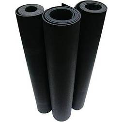 Rubber-Cal Recycled Floor Mat, Black, 3/8-Inch x 4 x 5-Feet