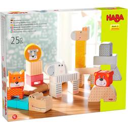 Haba Animal Parade Wooden Blocks 25 Piece Building Block Set (Made in Germany)