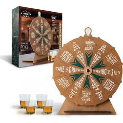Hammer Axe Vintage Drinking Wheel Game With 4 Shot Glasses