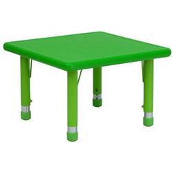 Flash Furniture YU-YCX-002-2-SQR-TBL-GREEN-GG 24'' Square Height Adjustable Green Plastic Activity