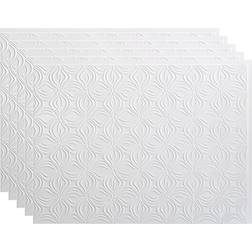 Fasade Lotus Decorative Vinyl 18in x 24in Backsplash Panel in Gloss White (5 Pack)
