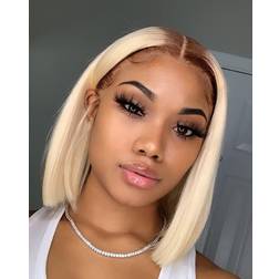 Alipearl 4x4 Straight Short Lace Front Wig 10 inch #4/613 Blonde