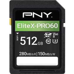 PNY EliteX-PRO60 SDXC UHS-II Class 10 U3 V60 280/150 MB/s 512GB