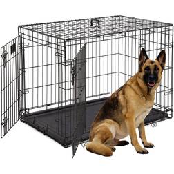 Dopinmin 48 Inches Double Door Folding Crate Dog Cage 73.7x78.7cm