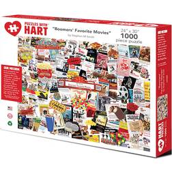 Hart Puzzles Boomers' Favorite Movies by Steve Smith, 24" x 30" 1000 Piece Puzzle, Multi