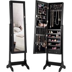 Costway Mirrored Jewelry Cabinet Armoire Storage Organizer Box Drawers