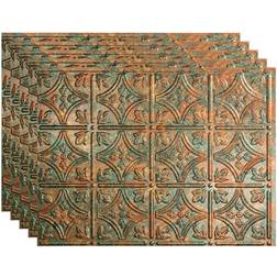 Fasade Traditional Style/Pattern 1 Decorative Vinyl 18in x 24in Backsplash Panel in Copper Fantasy (5 Pack)