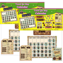 Teacher Created Resources Travel the Map Calendar Bulletin Board Set 2 Sets