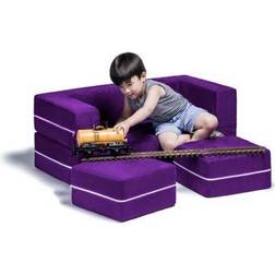 Jaxx Zipline Convertible Kids Loveseat In Purple