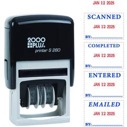 2000 PLUS 038931 Message Date Stamp,Blue/Red,12,Plastic