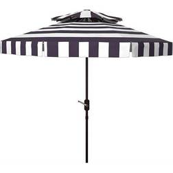 Safavieh 9-ft Navy/White Crank Garden Umbrella