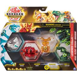 Very Bakugan Legends Collection Pack, 4-Pack Featuring Centipod, Surturan Geogan, Dragonoid Nova, Trox Ultra, and 6 BakuCores, Kids Toys for Ages 6 and Up