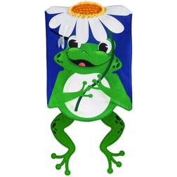 Evergreen Shaped Frog Garden Burlap Flag