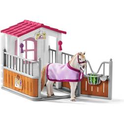 Schleich Horse Club, 12-Piece Playset, Horse Toys for Girls and Boys 5-12 Years Old Horse Stall with Lusitano Horses