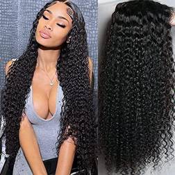 13x4 Curly Lace Front Human Hair Wig 28 inch