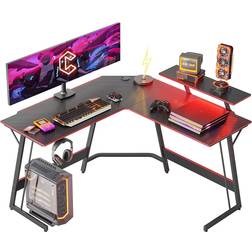 CubiCubi L Shaped Gaming Desk - Black/Red