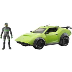 Fortnite FNT1020 Joy Ride Whiplash (Green) Vehicle with 4-inch Articulated Storm Racer Figure, Multi
