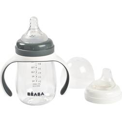 Beaba 7 Oz. 2-In-1 Bottle To Sippytraining Cup In Charcoal Charcoal 7 Oz