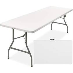 Best Choice Products 8ft Portable Folding Plastic Dining Table, Indoor Outdoor w/ Handle, Lock for Picnic, Party, Camping