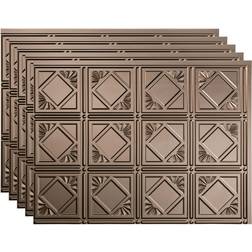 Fasade 18in x 24in Traditional 4 Argent Bronze Backsplash Panel 5pk