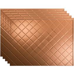 Fasade 18in x 24in Quilted Polished Copper Backsplash Panel 5pk