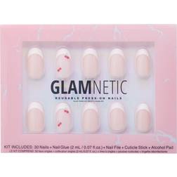 Glamnetic Press On Nails Mi Cherie Glossy Finish Short French Tip Nails with