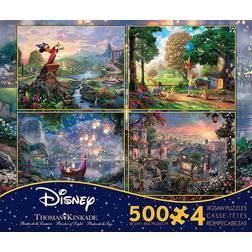 Ceaco Thomas Kinkade Fantasia Lady & The Tramp Winnie The Pooh Tangled Disney Dreams Collection 4 in 1