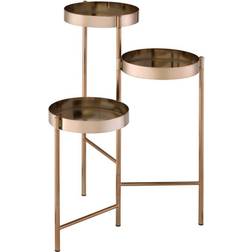 Benjara Plant Stand with 3 Tier Frame Gold