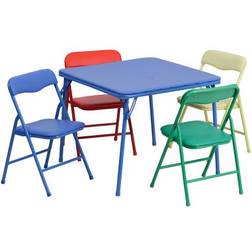Flash Furniture Kids Colorful 5 Piece Folding Table & Chair Set
