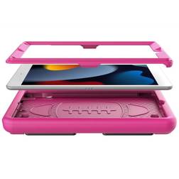 TIRIN iPad 10.2 Case, iPad 9th/8th/7th Generation Kids Case with Built-in Screen Protector, Portable Handle Stand, Shockproof Cover for iPad 10.2 inch 2021/2020/2019 Model, Pink