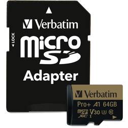 Verbatim Pro Plus 666X microSDXC Class 10 UHS-I U3 V30 A1 100/80MB/s 64GB +Adapter