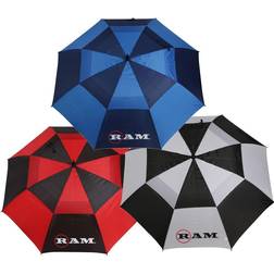 Ram Golf Umbrellas 3 Pack Premium 60" Double Canopy Golf Umbrellas Blue, Red, Black/White