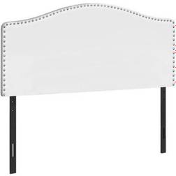Monarch Specialties Leather-Look Nailhead Trim Arched Top Headboard