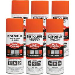 Rust-Oleum 1653830-6PK Industrial Choice 1600 System Multi-Purpose Spray Wood Paint Orange