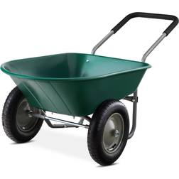 Best Choice Products Dual-Wheel Home Wheelbarrow Yard Garden Cart